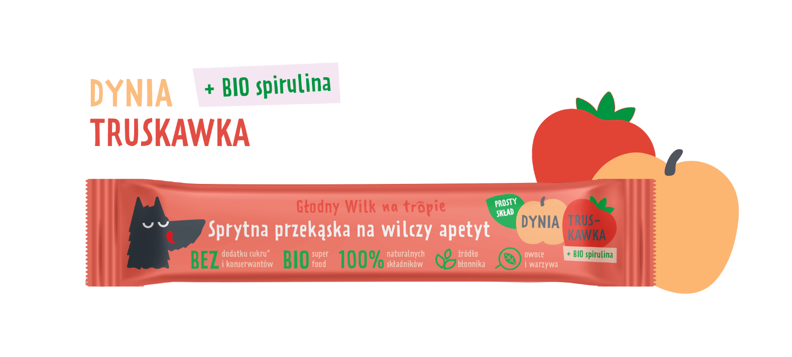 Truskawka i Dynia + BIO spirulina – 10 sztuk